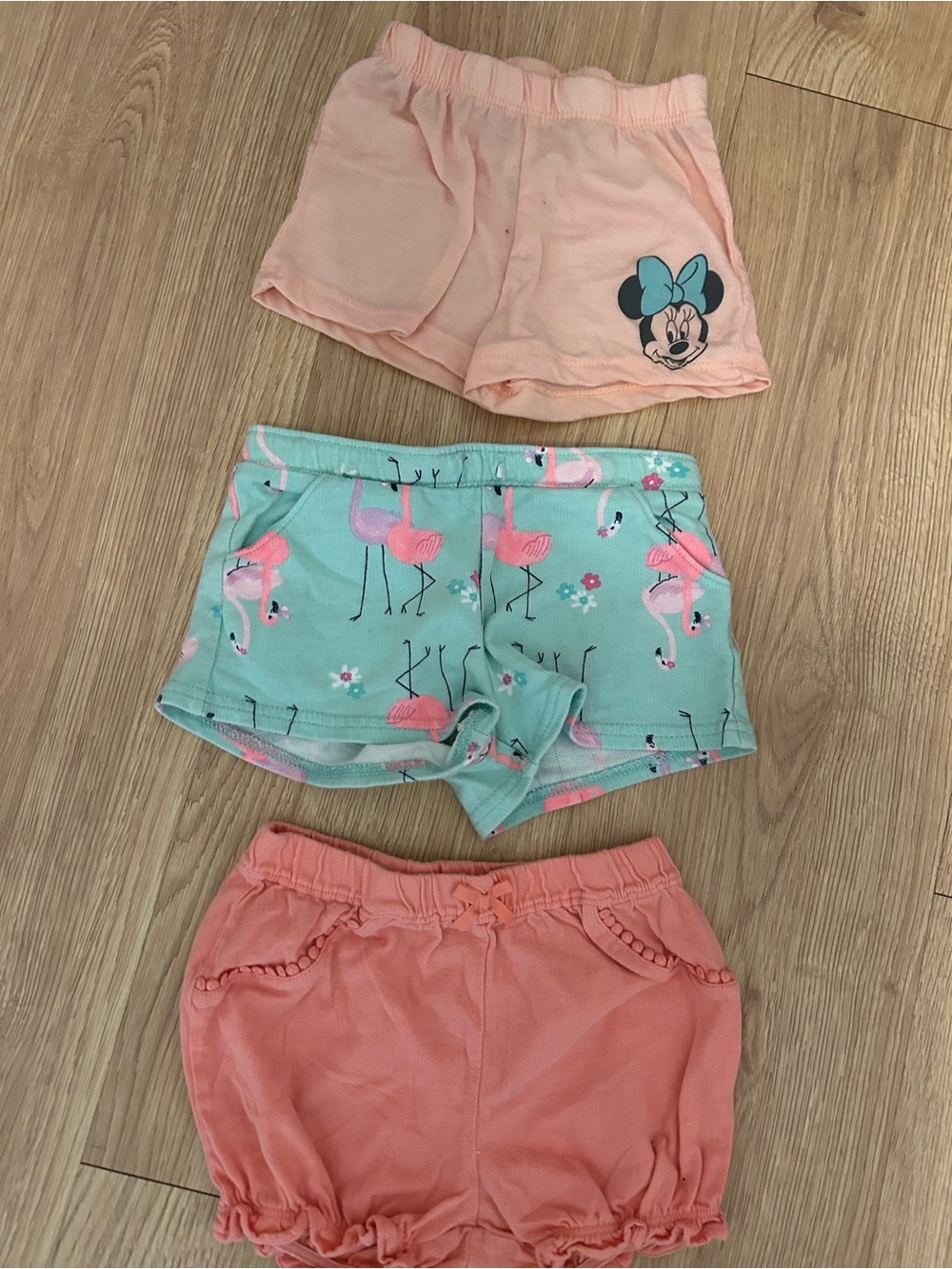 Carter's Peach Minnie & Aqua Flamingo Play Shorts Set